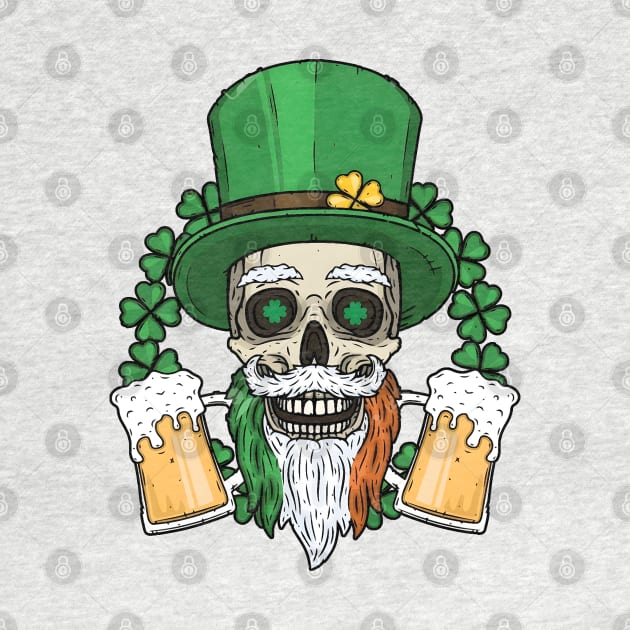 Skull St. Patricks Day Drunk by Science Busters Podcast